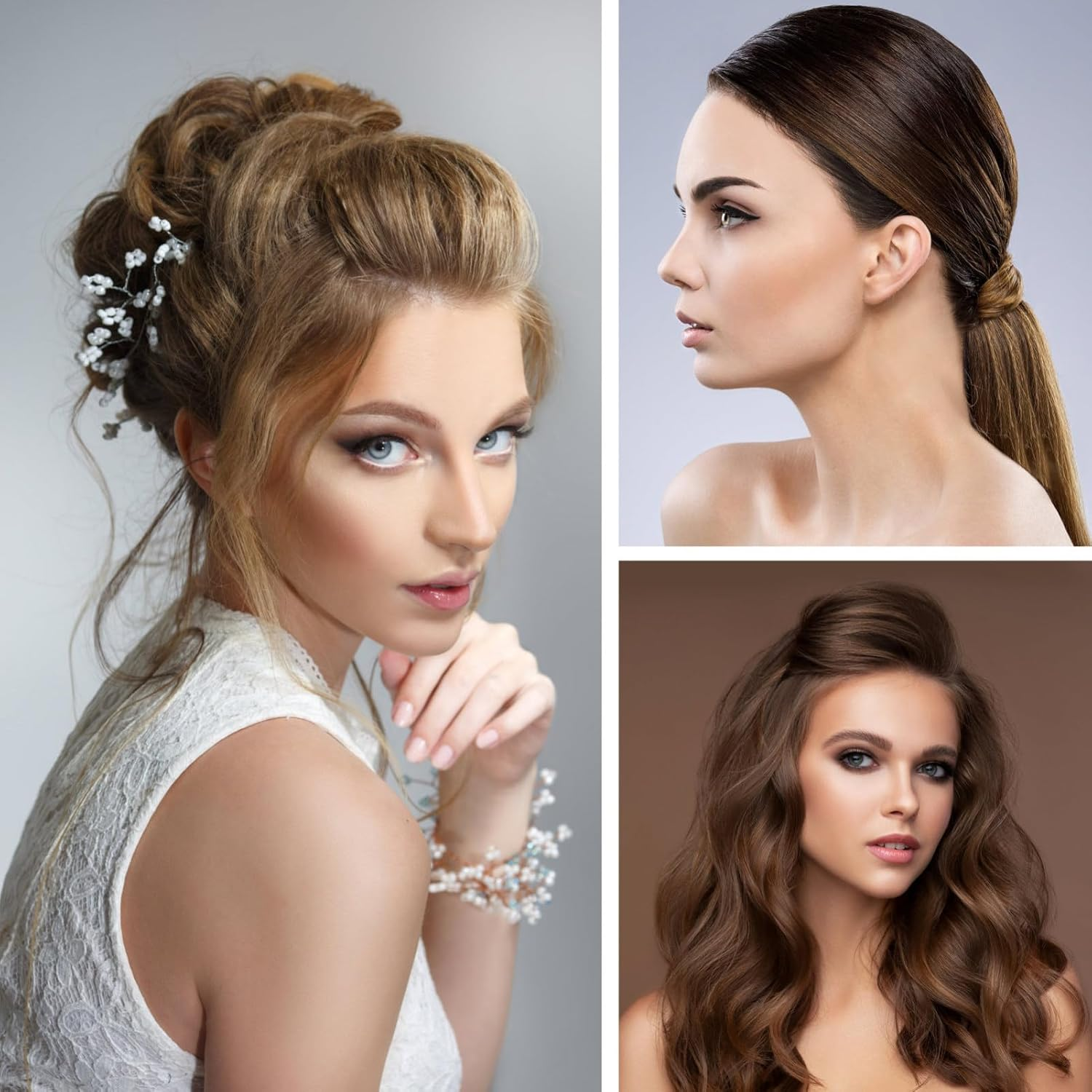 VICASKY 3Pcs Bun Bun Updo Accessories Hair Cushion Aid Blonde Lay down Hair Clip Invisible Fluffy Pad Grey Hairstyle Clip Set Elegant and Charming Hair Volume Pad image number 2