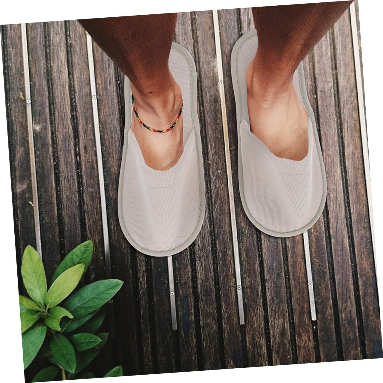 FOYTOKI Pack Anti-Slip Linen Guest Slippers Disposable Indoor Travel One-Off Comfort for Hotel Home image number 3