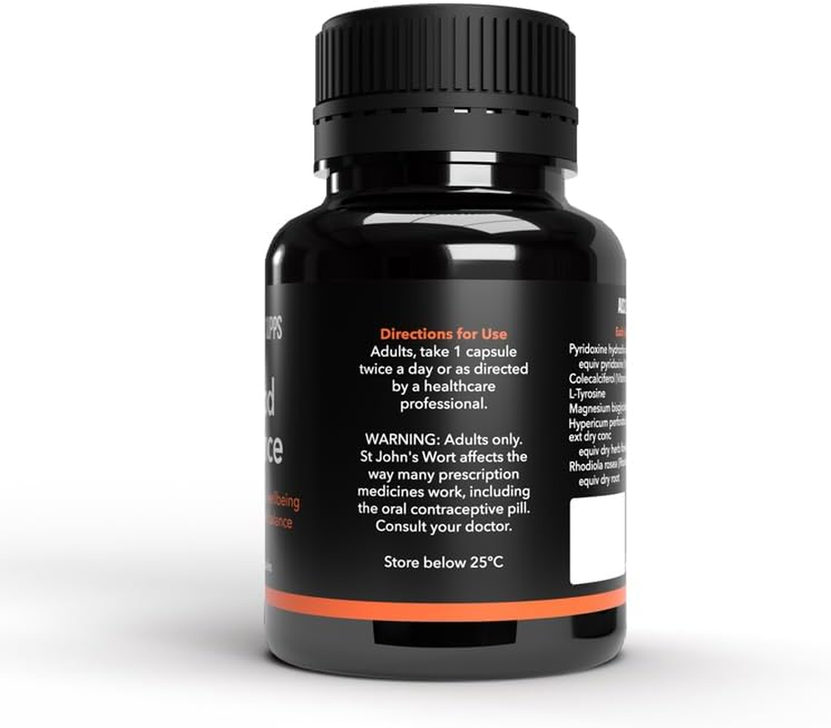 Mood Balance &ndash; Supports Positive Energy, Emotional Wellbeing, and Mental Clarity with St. John&rsquo;S Wort, Rhodiola, Tyrosine, Magnesium Bisglycinate, Vitamin B6 and Vitamin D3 (60 Capsules)