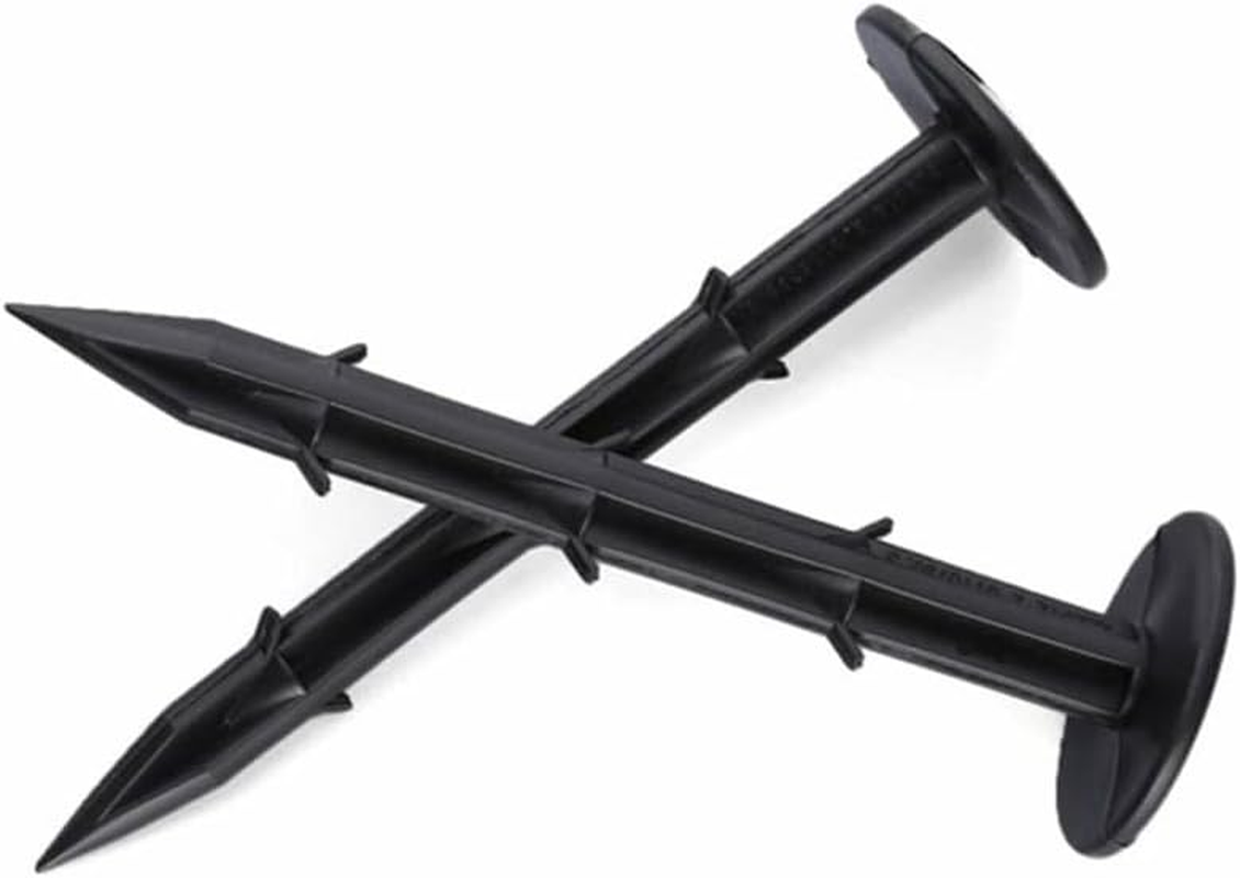 200X Grass Pegs Lawn Turf Weed Mat Plastic Pins Stakes Anchor Lawn Sod Fasten, 11Cm Black Plastic Stakes, Ideal for Garden and Turf Fastening image number 5
