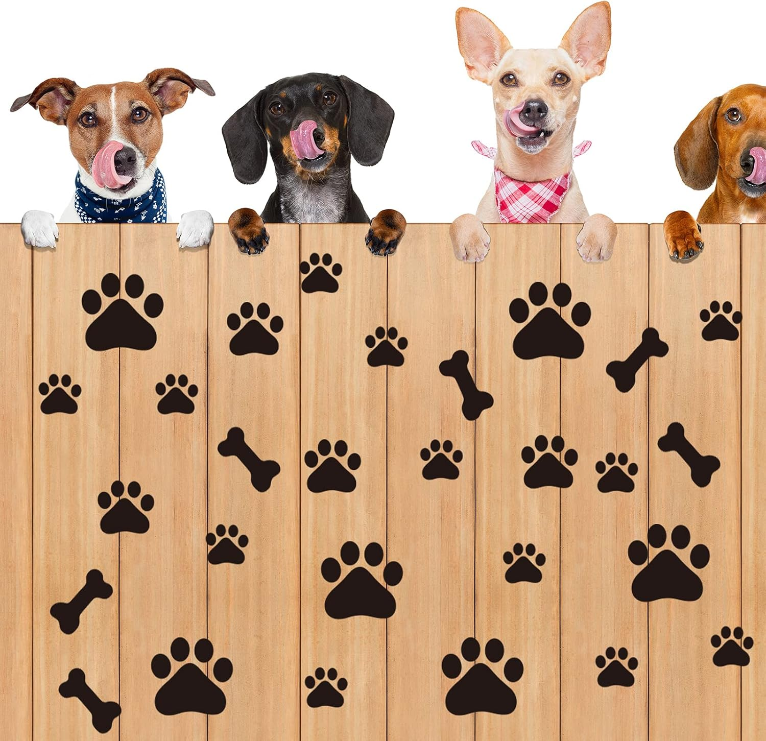 Epakh Dog Paw and Bone Print Stickers Removable Puppy Paw Wall Decals Decoration Animal Footprint Gifts for Dog Lover Bedroom Living Room(Dog Paw) image number 3