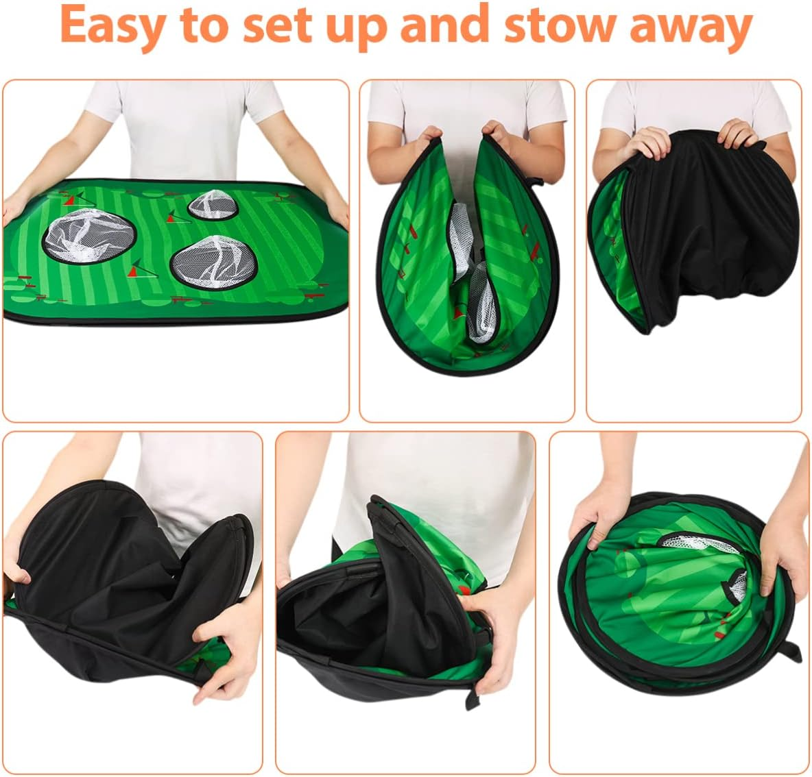 Outdoor Golf Chipping Net Game Set Foldable Practice Training Golfing Net image number 3
