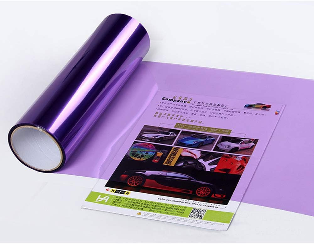 LZLRUN Extra-Wide Headlight Taillight Vinyl Tint Wrap 16 Inch X 60 Inch Roll Self Adhesive Fog Light Film Sheet Sticker Cover (Purple) - Blue image number 5