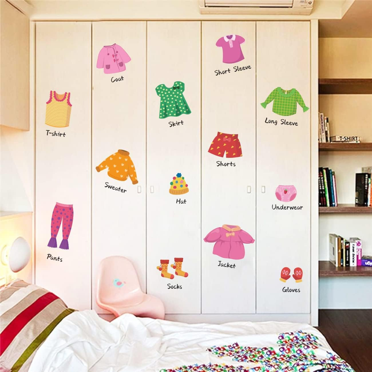 Maydahui 26Pcs Girl'S Boy'S Dresser Clothing Decals Clothes Sort Wall Sticker Removeable Clothes Classification Label for Wardrobe Closet Drawer Organizing Home Bedroom Decoration Nursery Decor image number 4