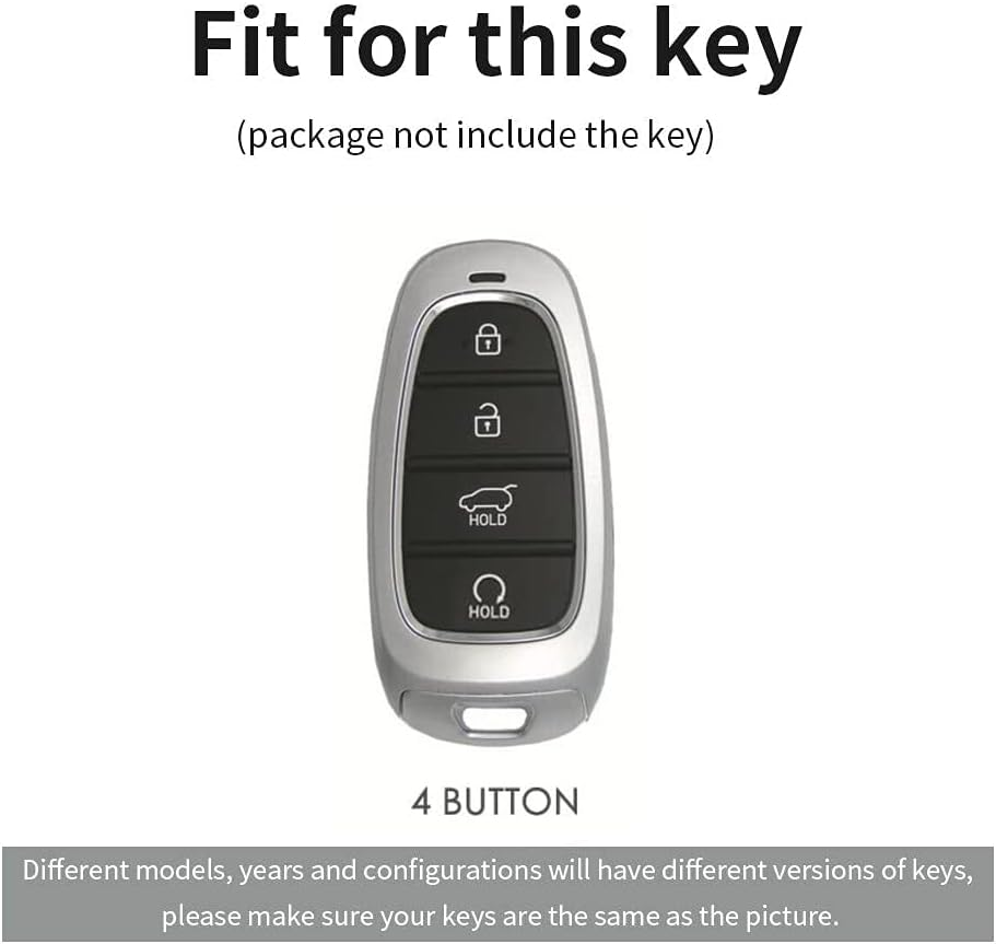 Ontto Tie-Dye TPU Car Key Fob Cover Fit for Hyundai Santa Fe Tucson 2022 Nexo NX4 Atos Prime Solaris 2021 4 Buttons Key Case Keyring Keychain Key Holder Key Shell Bag Accessories Blue image number 4