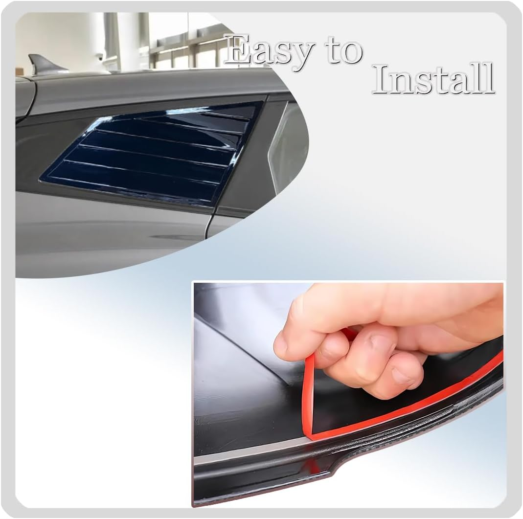 MUXEE Window Louver 2Pcs Side Vent Window Louvers for Kia Sportage 2023 2024 2025, ABS Print Sport Window Decorative Covers, Exterior Trim Accessories - Bright Black image number 3