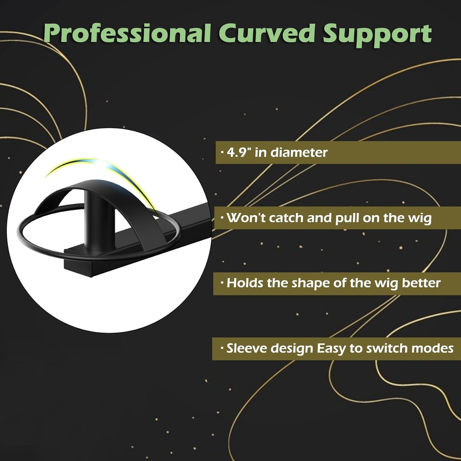 Lhysn Wig Stand Wall Mount, Hanging Wig Holder Head Wig Rack for Multiple Wigs Storage for Mannequin Head (4 Pcs)