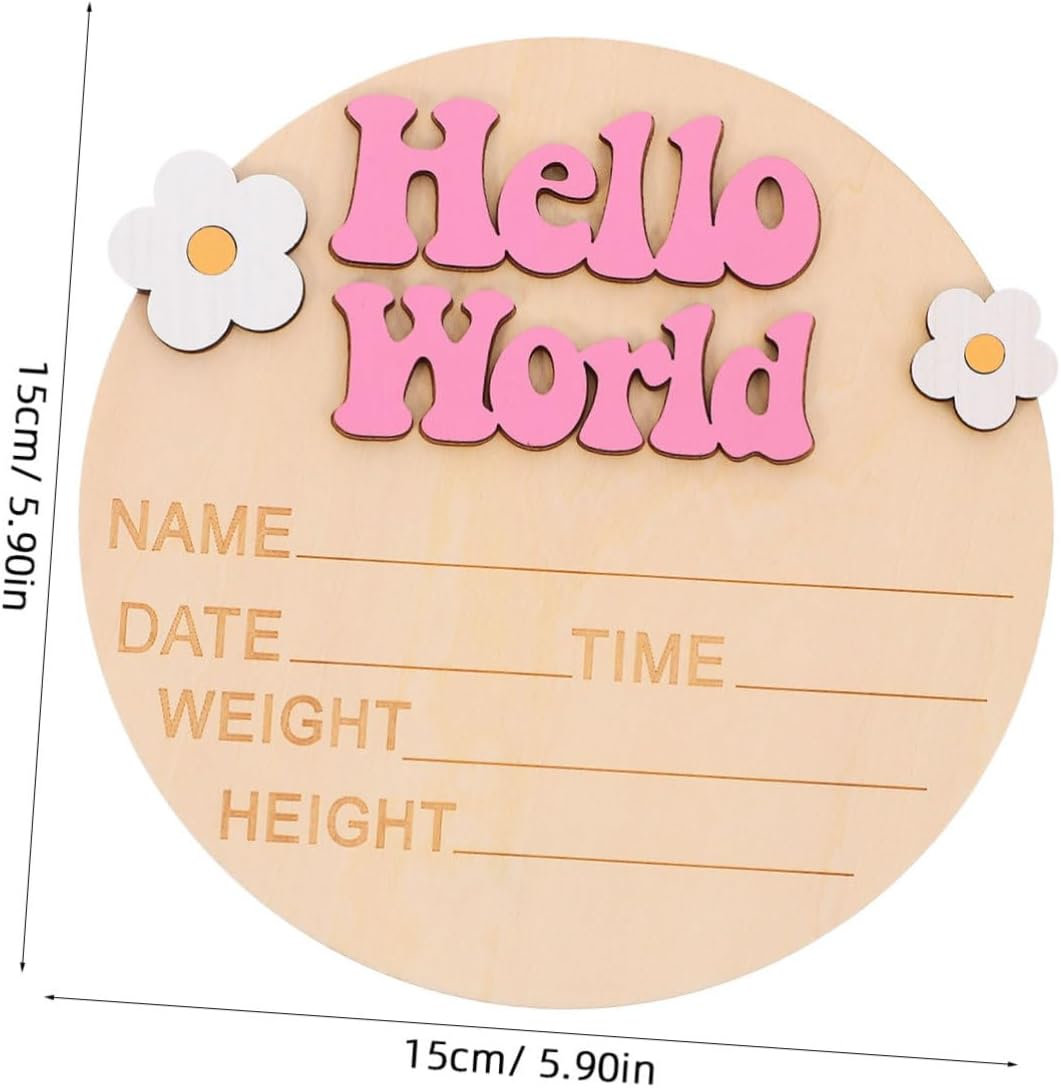 Growth Commemorative Card for Newborn Girl Wood Milestone Sign Birth Announcement Sign for Nursery Wall Decorations Born image number 6