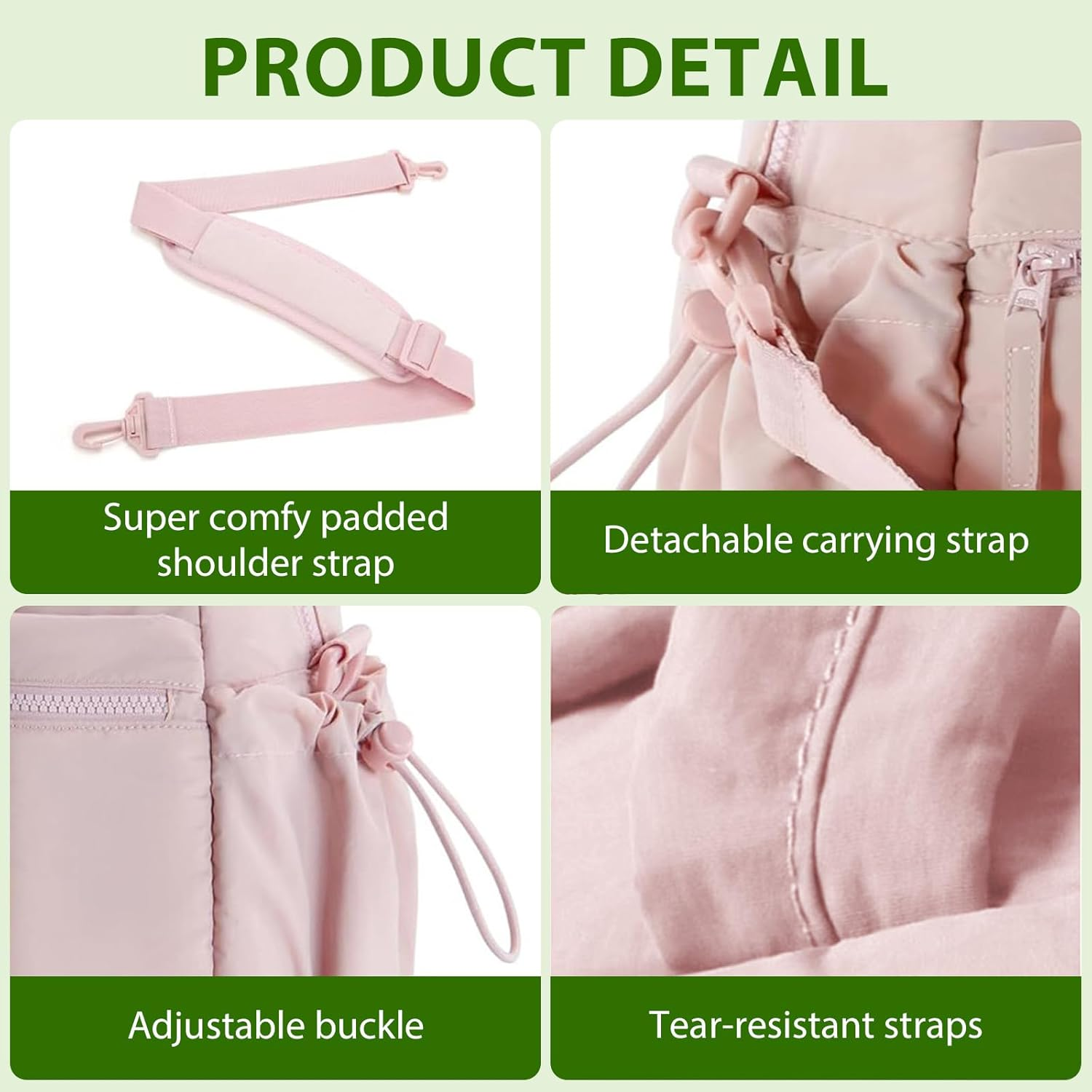 Gym Bag for Women, Duffle Bag for Travel with Wet Pocket, Lightweight Carry on Weekender Duffel (Beige) - Pink image number 3