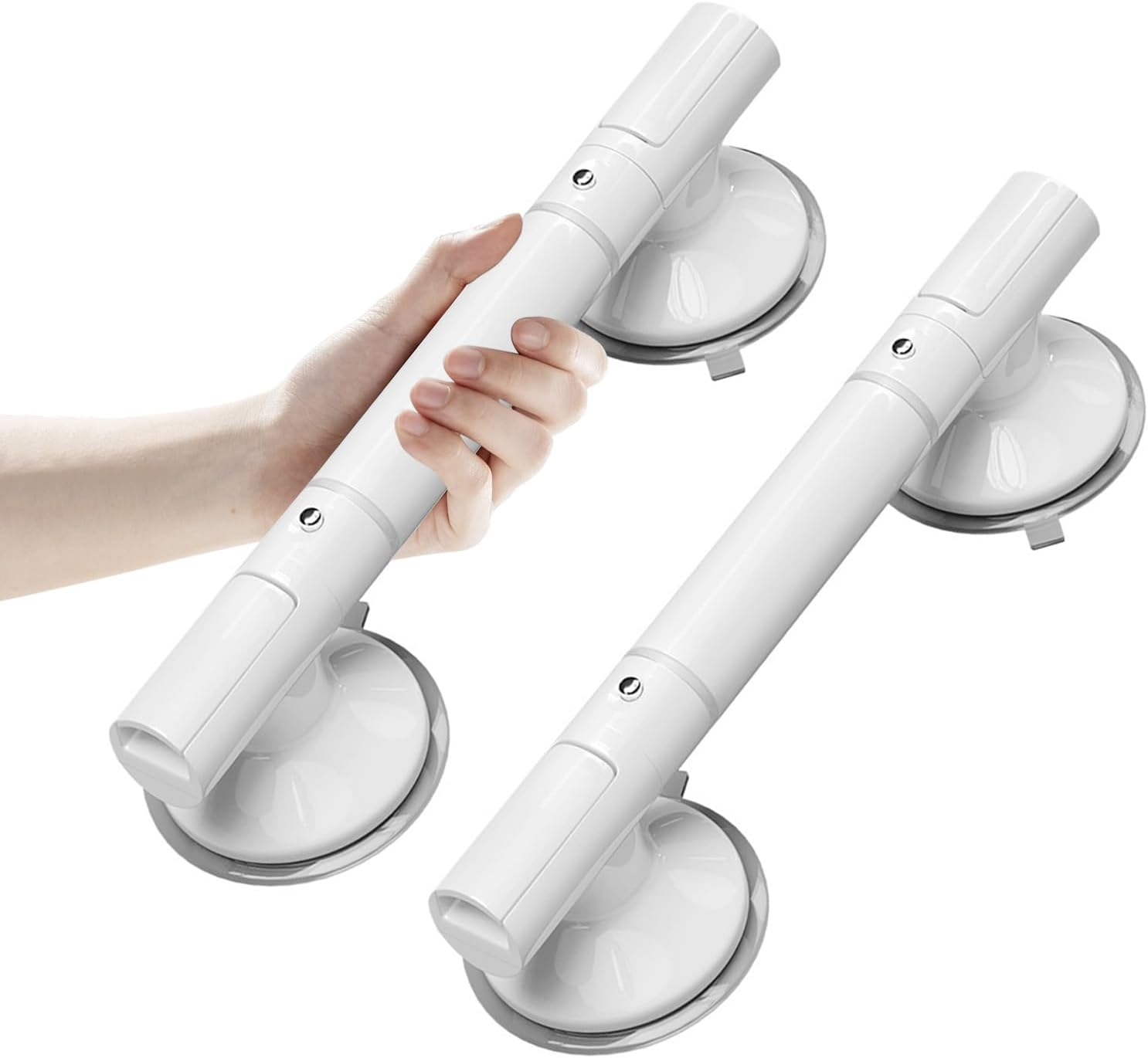 Suction Grab Rails for Shower，Grab Bars for Bathtubs，Suitable for the Elderly, Heavy Duty Safety Grip Handrail, No-Drill Installation Strong Suction, Suitable for Toilet, Shower, Bathtub （2 Pack）