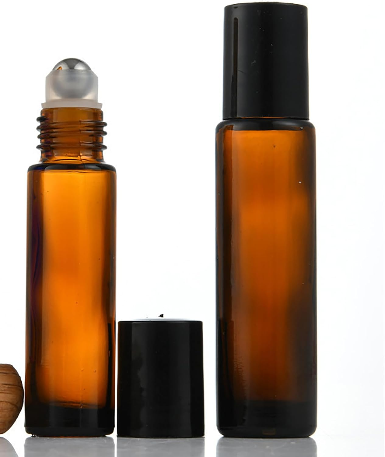 2PCS 15Ml Amber Rollerball Bottles Roller Ball Vial Glass Roller Dispenser Liquid Roller Bottles for Essential Oils Roll on Containers image number 4
