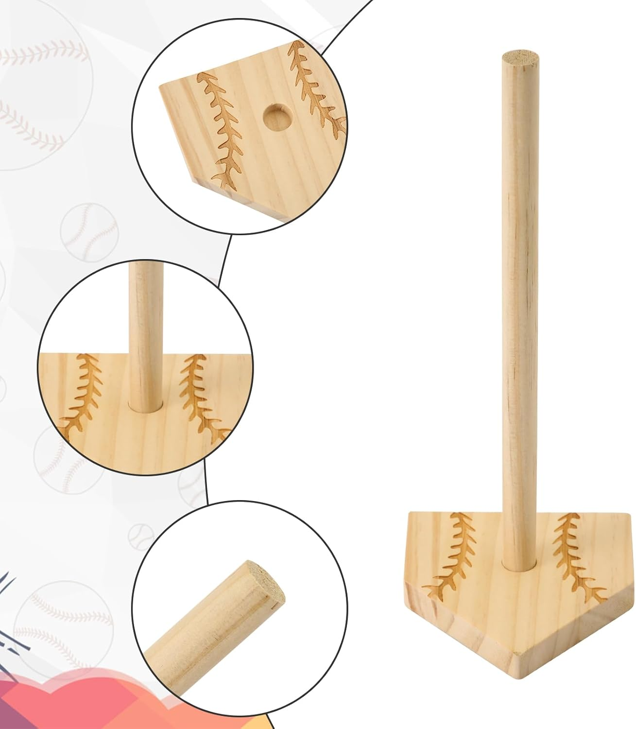 Baseball Wooden Ring Holder, Custom-Built Name & Number Decorative Softball Ring Stand Sturdy Championship Ring Display Holder Storage Organizer Birthday Gift for Kids Teens Adults image number 1