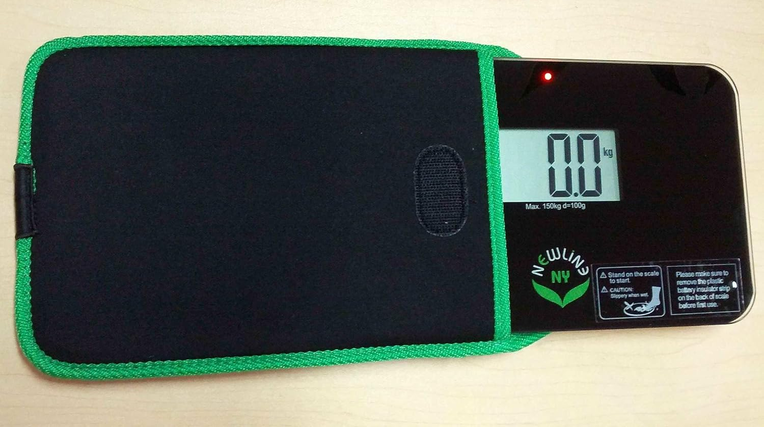 Newlineny Step on Super Mini Smallest Travel Bathroom Scale with Trip Protection Sleeve(Sbb0638Sm): Black - Green image number 2