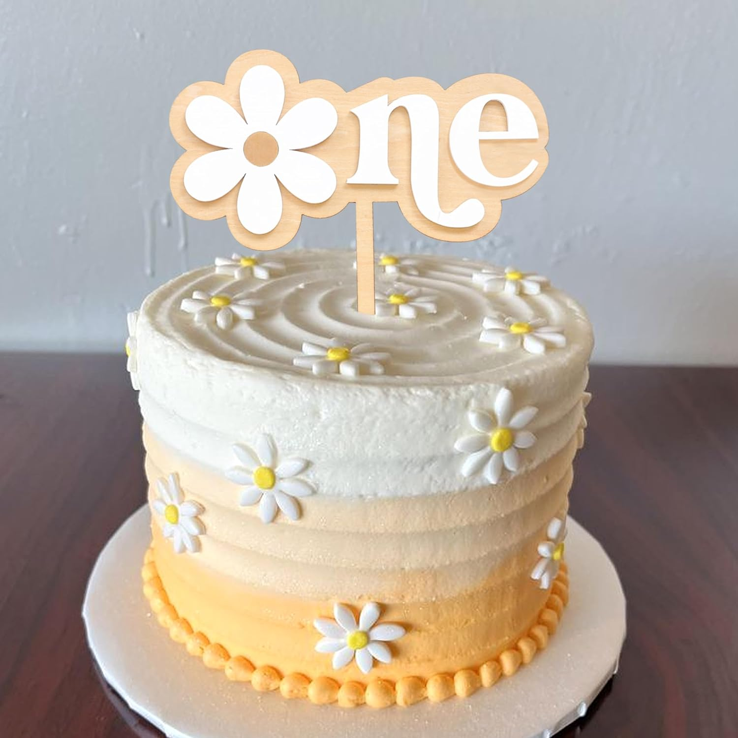 Daisy Cake Topper for 1St Birthday - First Birthday Cake Decoration, Retro Groovy Boho Daisy, Daisy Birthday Party Decor, Best Flower Cake Topper for Baby(Daisy One Cake Topper) image number 5