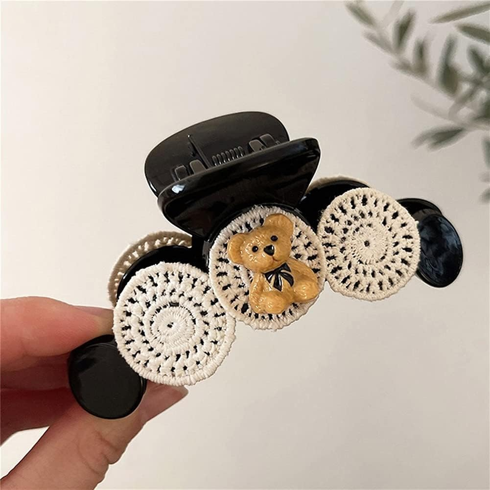 Hair Bobby Pins,Barrettes,Snap Clip,Hair Slides,Women Hairpins Elegant Girls Women Hairpins Crab Korean Hair Claw Clips Accessories for Headwear (Color : Black) (Color : Black)