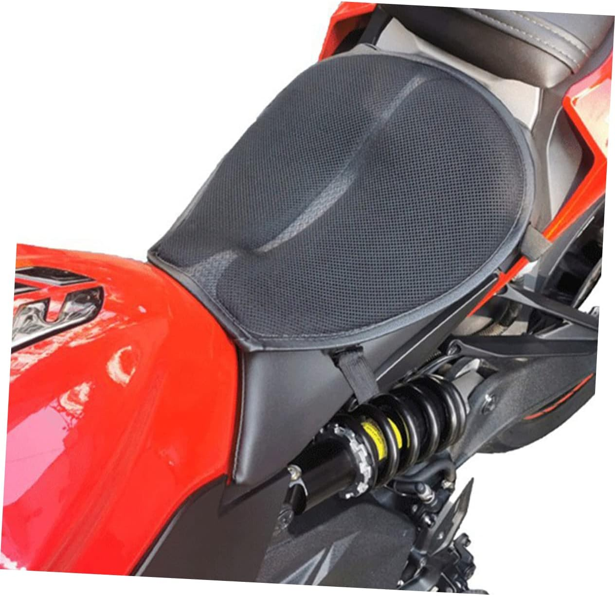 CHILDWEET Motorbike Seat Pad Breathable Motorcycle Cushion Reusable Motorbike Seat Cover Shock Absorbing Four Seasons Motorcycle Accessory for Adult Riders image number 6