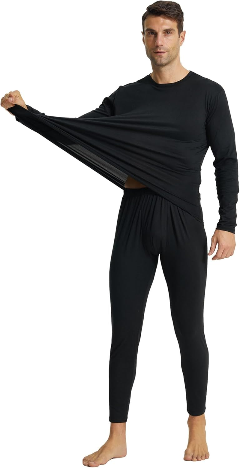 Mens Thermal Underwear Set Winter Base Layer Long Sleeve Top Long Johns for Men Thermals Warm Baselayer image number 1
