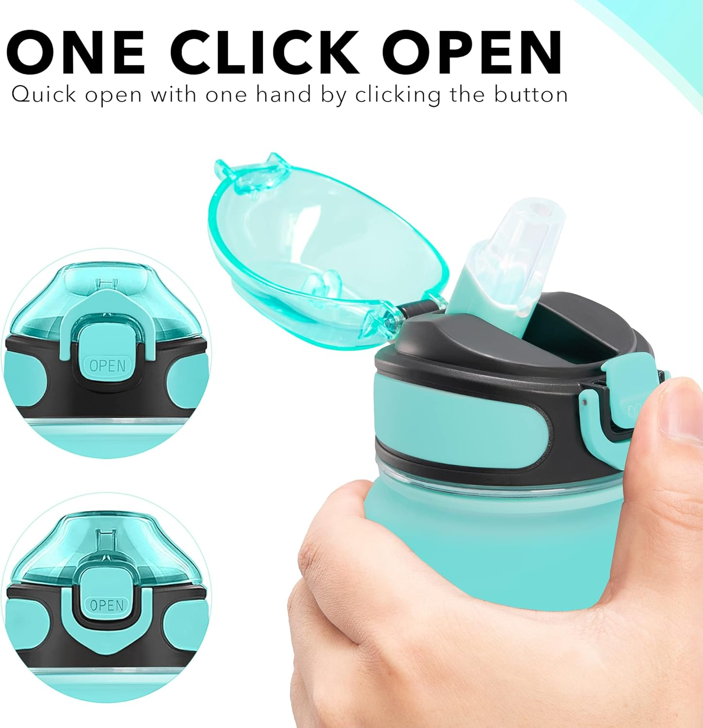 Enerbone 32 Oz Water Bottle with Times to Drink and Straw, Motivational Drinking with Carrying Strap, Leakproof BPA & Toxic Free, Ensure You Drink Enough Water for Fitness Gym Outdoor