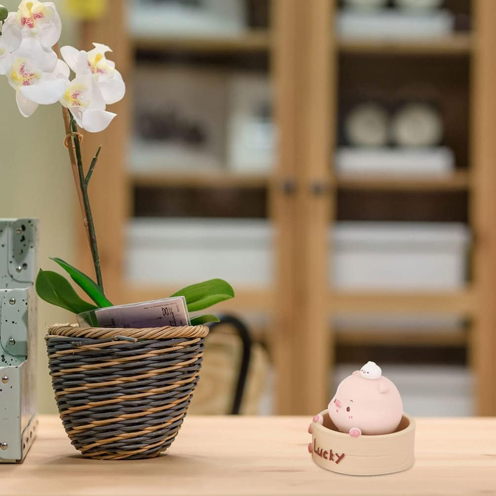 Zerodeko Cute Pig Ornament Pig Kitchen Accessories Desk Topper Miniture Decoration Car Accessories Tiny Cars Car Dashboard Decorations Desktop Toys Cake Toy Shake Your Head Resin Piggy image number 4