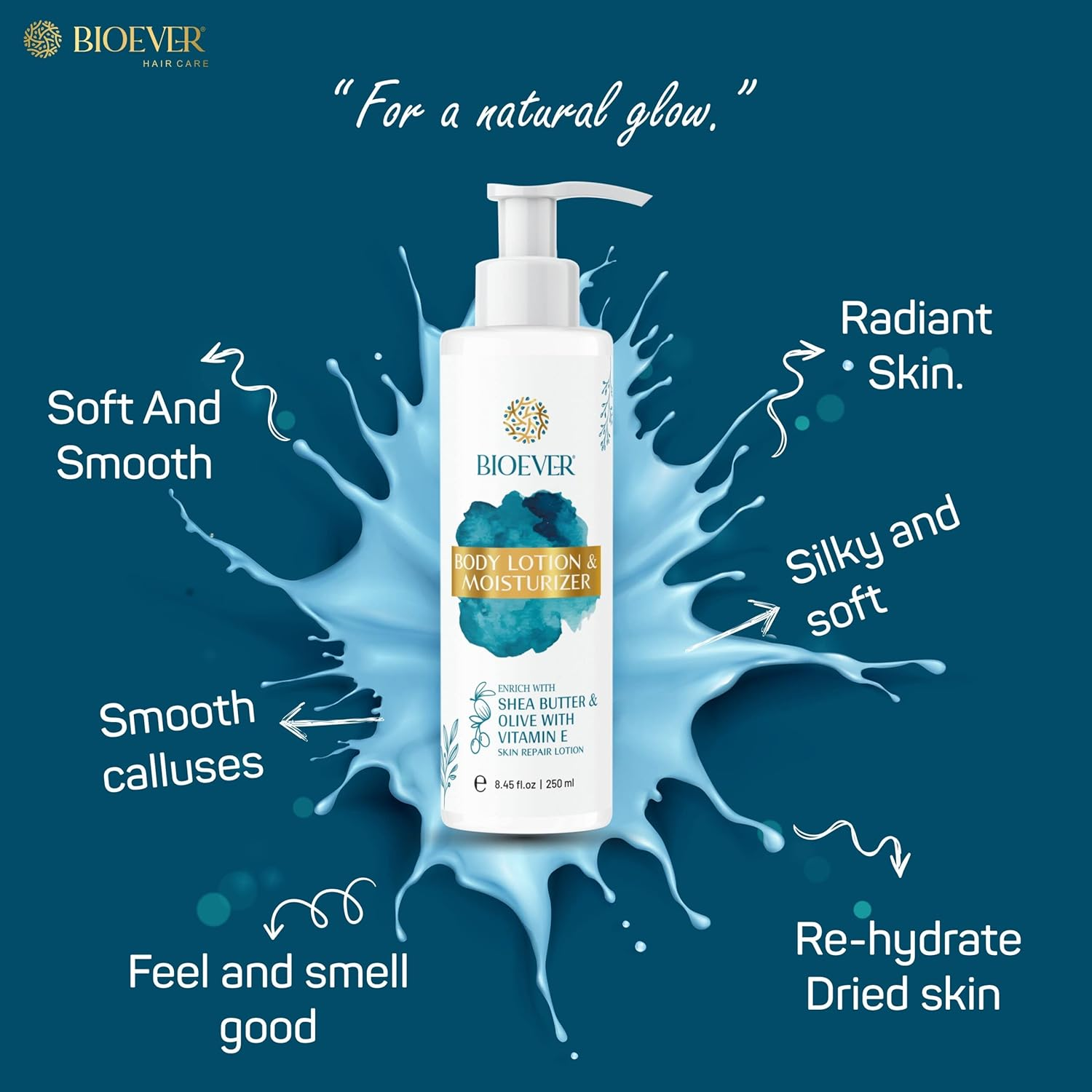 Bioever Body Lotion and Moisturizer Enrich with Shea Butter & Olive With, Vitamin E All Skin Types Lotion 250Ml image number 1
