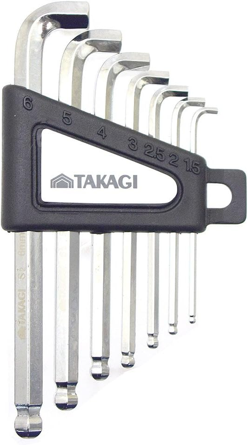 Takagi Ball Point Hex Wrench Stubby Short 7 Piece Set No. 105 image number 2