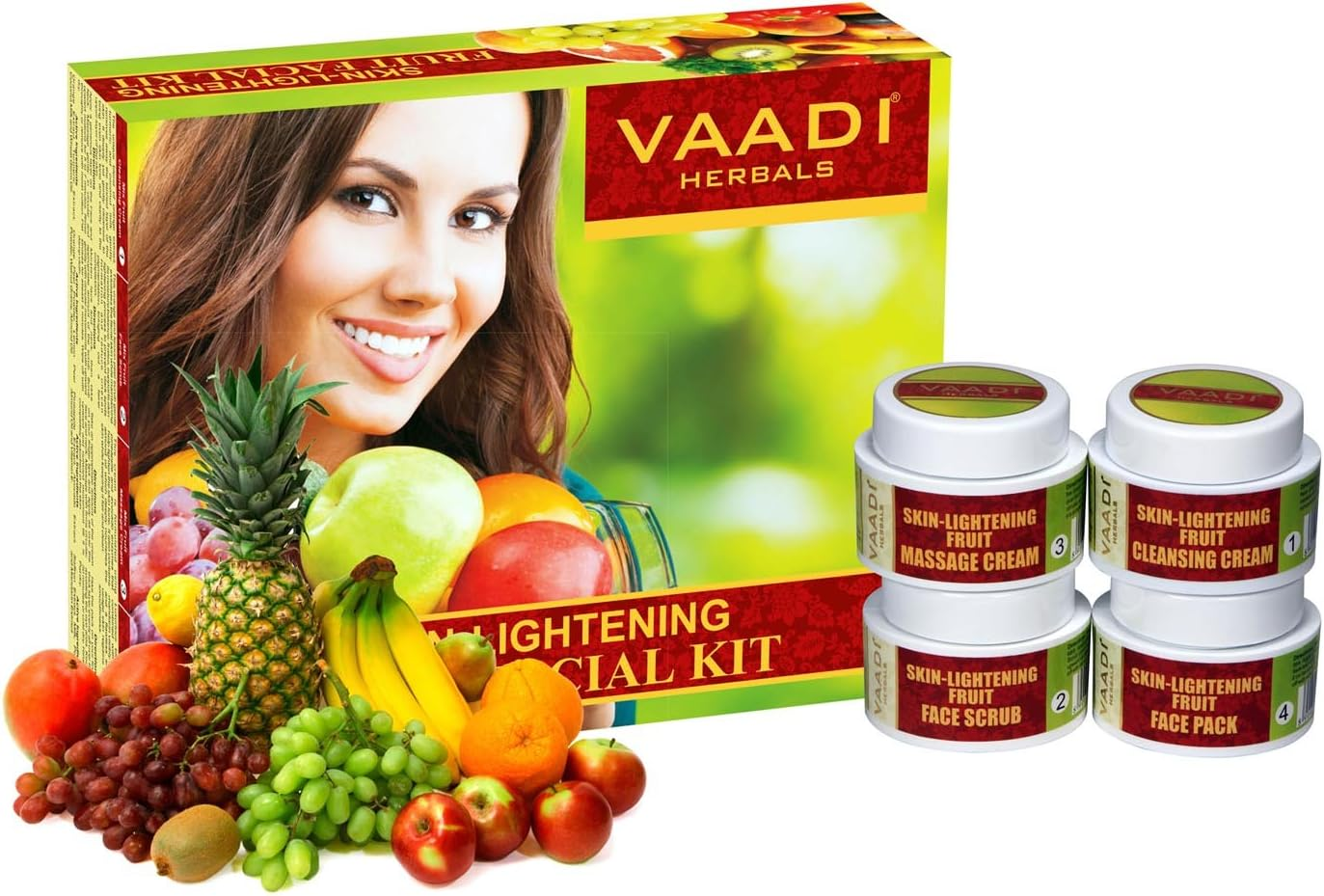 Vaadi Herbals Facial Kit - Skin-Lightening Fruit Facial Kit - All Natural - Suitable for All Skin Types and Both for Men and Women - 70 Grams - image number 6