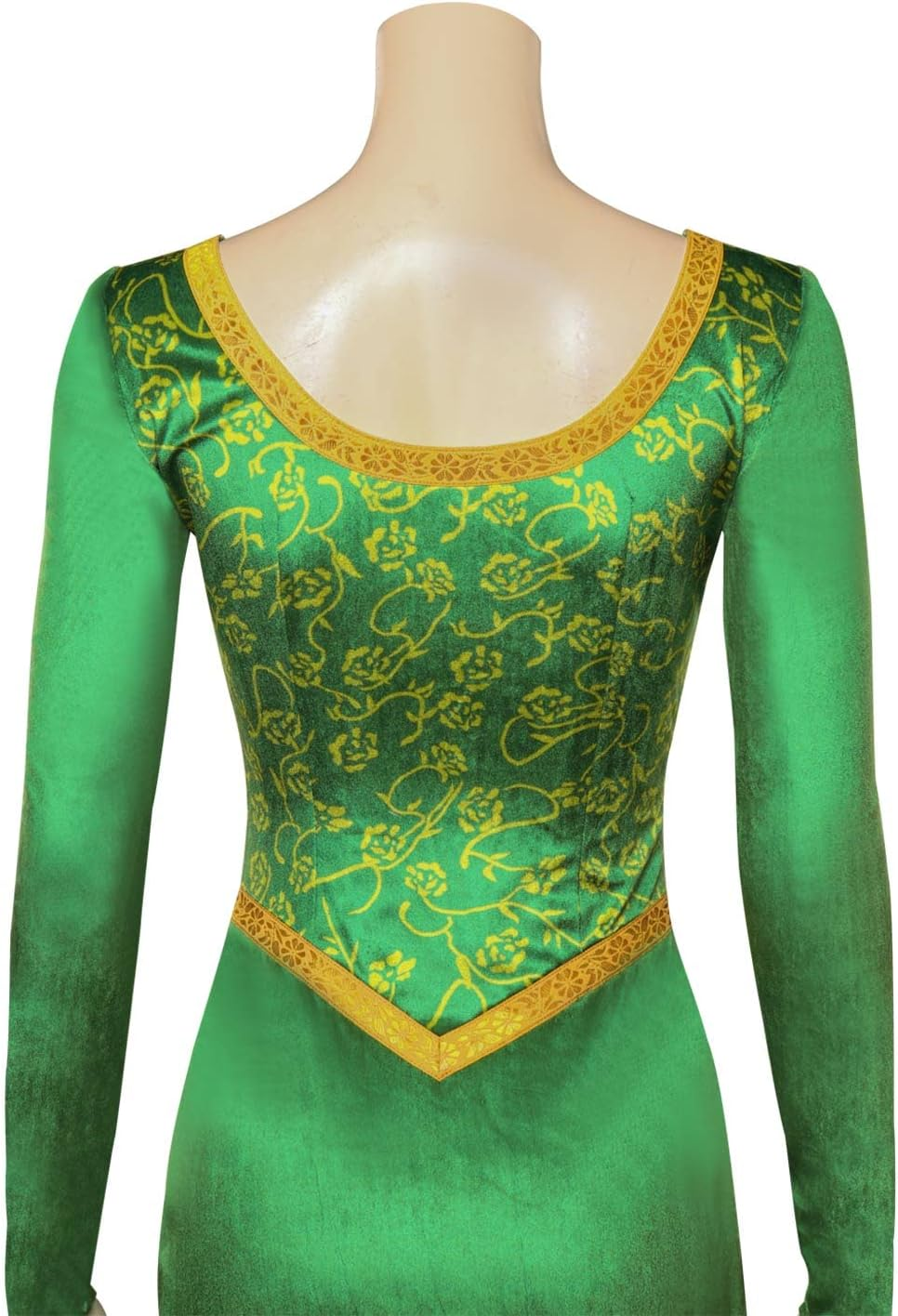 Chahouk Women'S Fiona Cosplay Costume Green Dress with Long Sleeve Adult Princess Fiona Dress Gown Halloween Party Outfit image number 6