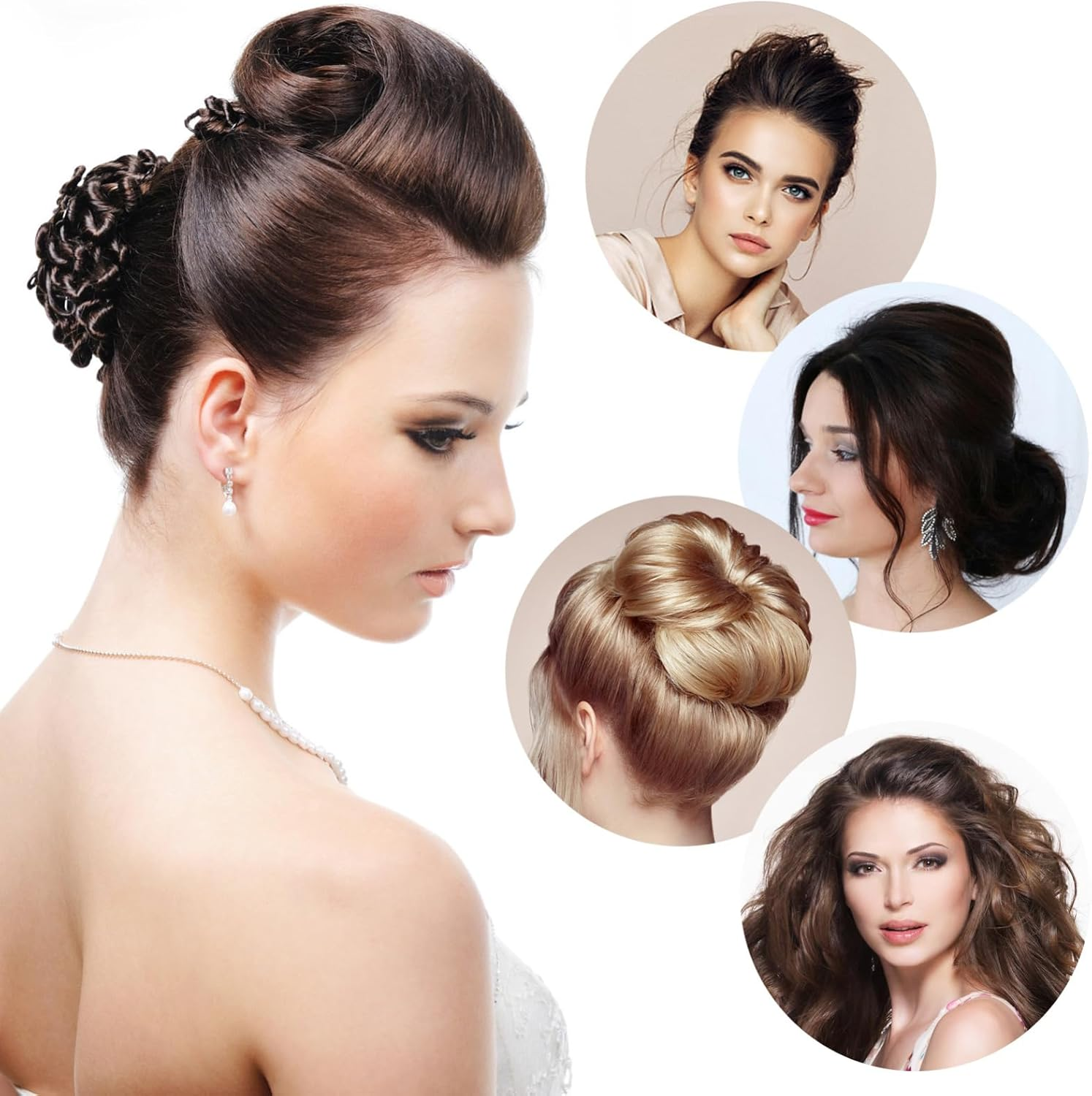 VICASKY 3Pcs Bun Bun Updo Accessories Hair Cushion Aid Blonde Lay down Hair Clip Invisible Fluffy Pad Grey Hairstyle Clip Set Elegant and Charming Hair Volume Pad image number 5