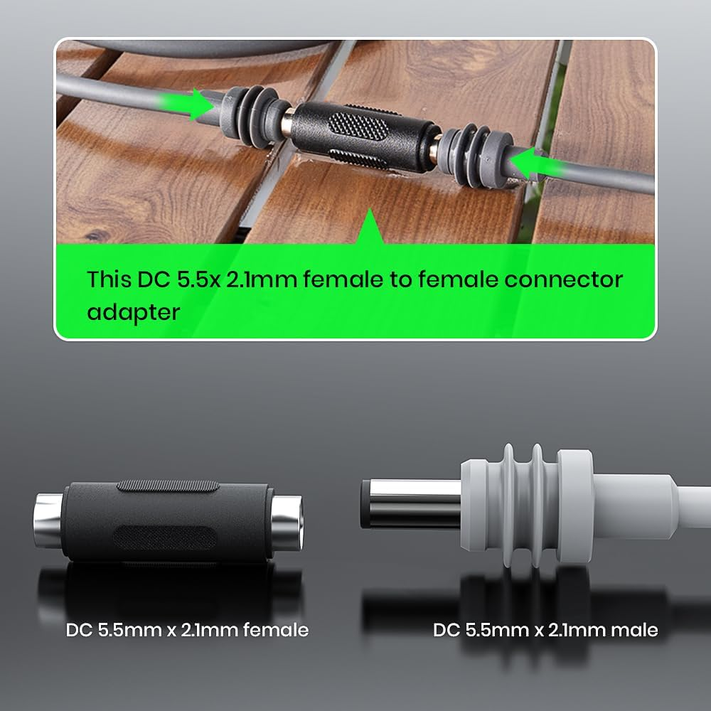 XTAR 5Pcs 12V 5.5Mm X 2.1Mm DC Power Connector Adapter,Female to Female Power Jack Socket for Starlink Mini Led Strip Light CCTV Security Camera Cable Wire Ends Plug Barrel image number 1