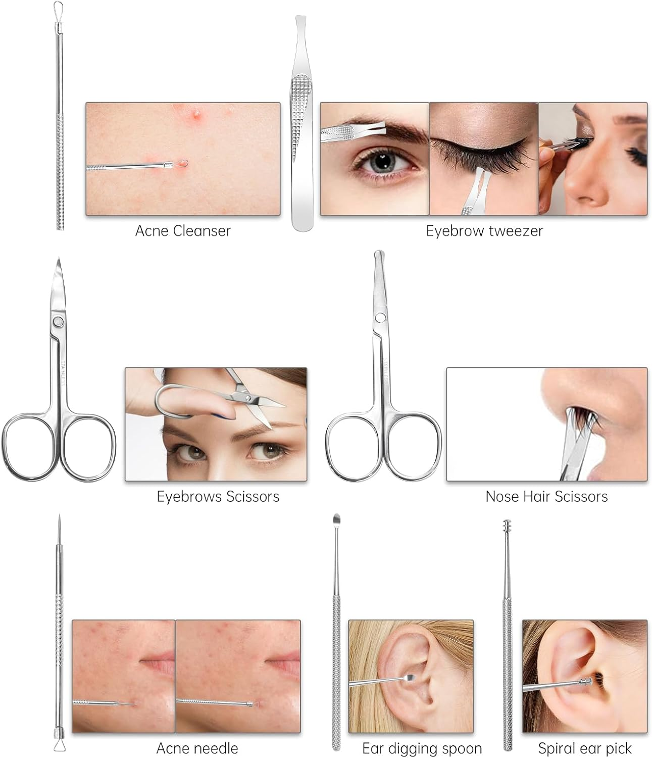 DUAIU Manicure Set, 16-Piece Nail Clippers Set, Professional Stainless Steel Manicure Pedicure Set, Nail Care Set, Women and Men, Nail Case, Fingernail Care Set for Travel image number 2