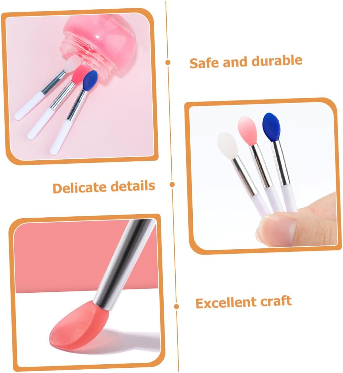 BAZEITFLOW 24Pcs Silicone Lip Mask Applicators Soft Balm Brush for Lipstick Lip Gloss Makeup Tools Portable for Women image number 6
