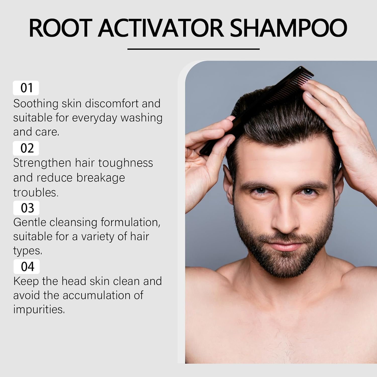 Activator Shampoo for Men, Hair Thickening Shampoo, Prevent Loss, Repair, Smooth and Strengthen Hair, Keep in Good Condition, Maintaining Healthy, Improve Thinning Hair (2Pcs)