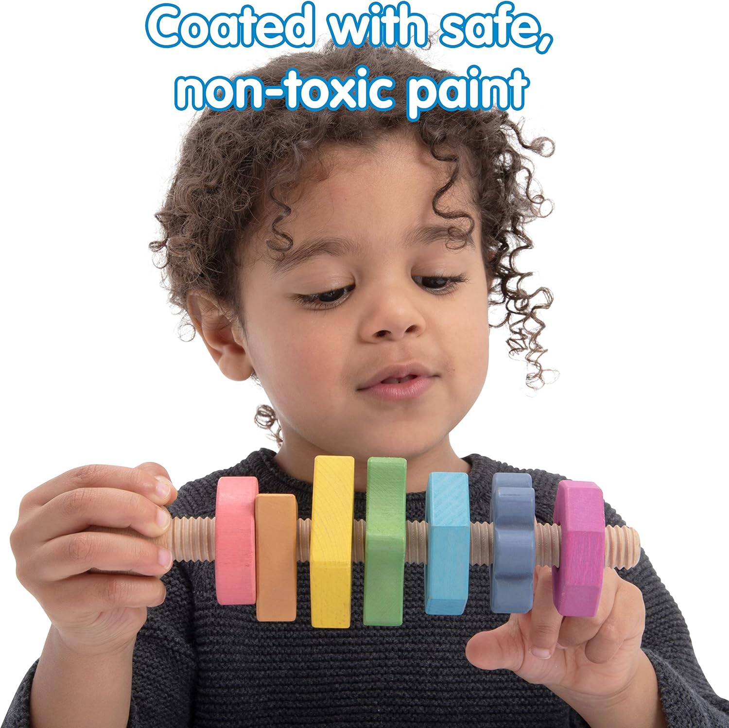 Tickit 74003 Rainbow Wooden Twister-7 Colours and 7 Shapes image number 2