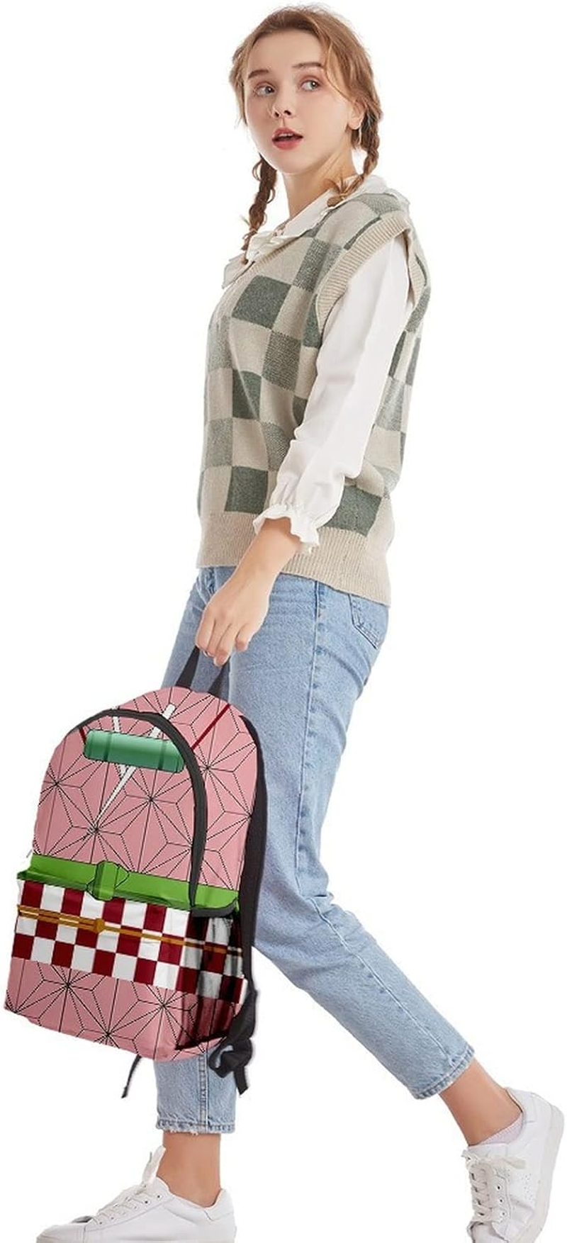 Anime Backpack Kawaii Cute Aesthetic Japanese Cartoon Figure Cosplay School Supplies Harajuku Academia Manga Ita Bag - Butterfly Light Green image number 3