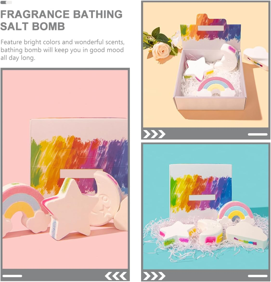 BUTIFULSIC 4Pcs Salt for Bathing Essential Oil Bath Supply Shower Steamer Cloud Shaped Bath Bubble Bathing Bubble Bathing Salt Small Bath Salt Sea ​​Salt