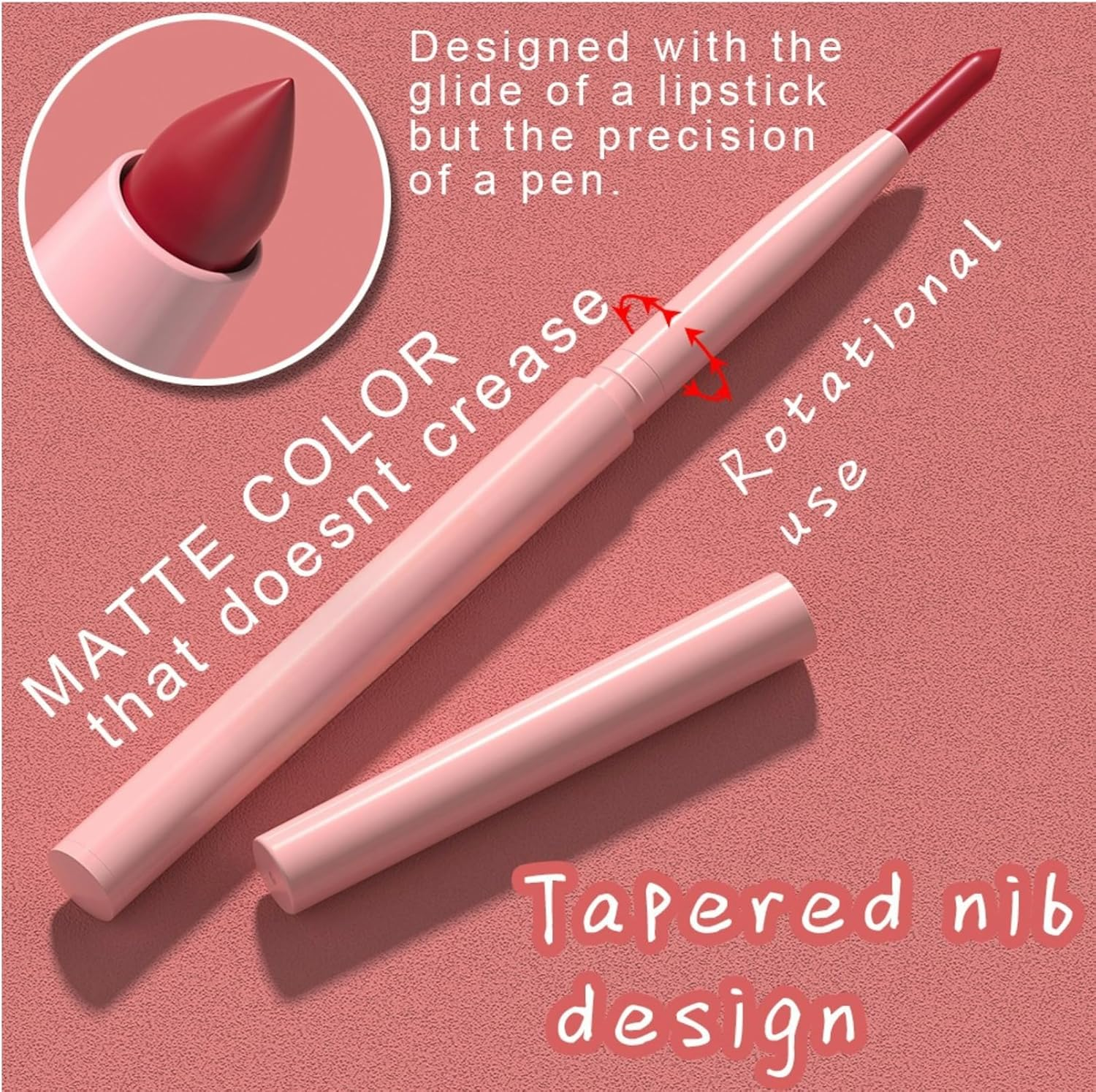 6 Colors Brown Lip Liner Set for Women - Dark Red Nude Waterproof Lip Liner Pencils for Defining & Filling Lips, Long-Lasting Smooth Lip Makeup, High Pigmented Pack image number 4