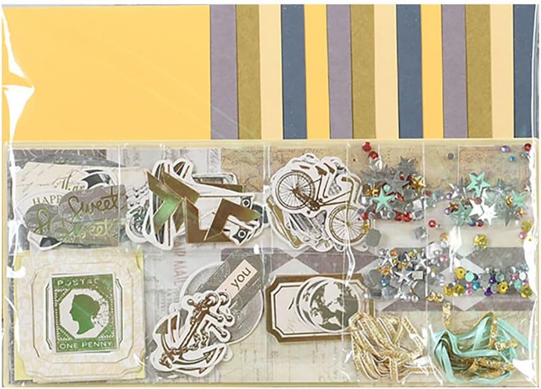 Huralona Handmade DIY Greeting Card Kits Includes 16 Blank Cards 16 Colorful Envelopes with Decoration Accessories for Craft Birthday Thanksgiving Christmas Wedding Invitation Card Making Green