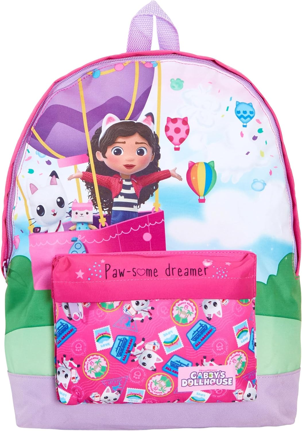 Gabbys Dollhouse Backpack + Lunch Bag + Pencil Case Girls 3 Piece Pandy Paws School Bag Set image number 3