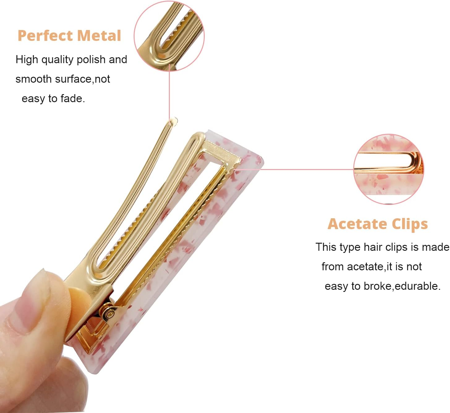Parcce 12 Pieces Acrylic Resin Marble Hair Clips Set, Decorative Pearls Hair Barrettes Sweet Decorative Bobby Pins Hairpin Headwear Hair Accessories Headwear for Women and Girls&hellip;