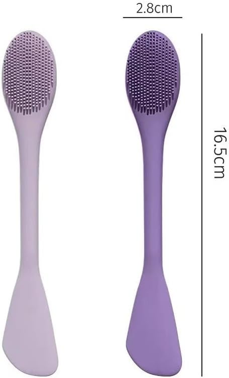 2 Pack Facial Cleansing Brush Set, 2-In-1 Cat Paw Silicone Face Scrubber. Used for Exfoliation, Massagem, Blackhead Removal, and Boby Lotion Application, Cleansing Skincare Tool (Pink/Purple) image number 2