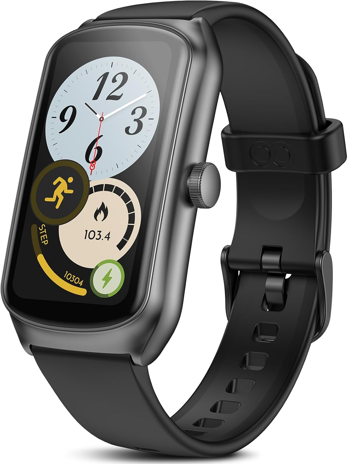 Fitness Trackers Android Iphone Compatible, AMOLED Smart Watches with Heart Rate/Waterproof/Sleep/Pedometer Monitor Step Tracker Counter for Men Women (Red, Band*2)