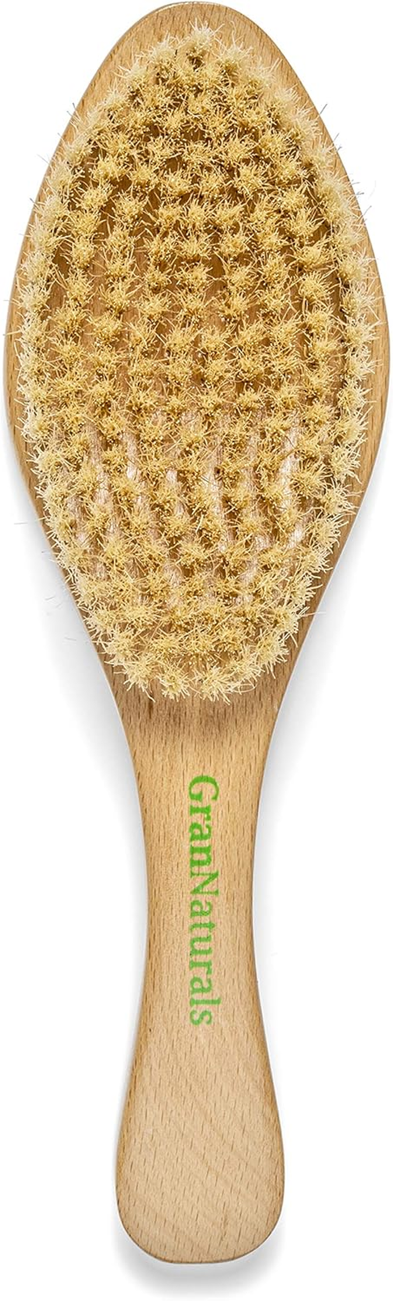 Grannaturals Soft Bristle Hair Brush - Curved Boar Bristle Vintage Style Hairbrush for 360 Waves, Sleek Slick Back Ponytail & Bun, Smoothing, Fades for Women & Men - Wooden Handle image number 2