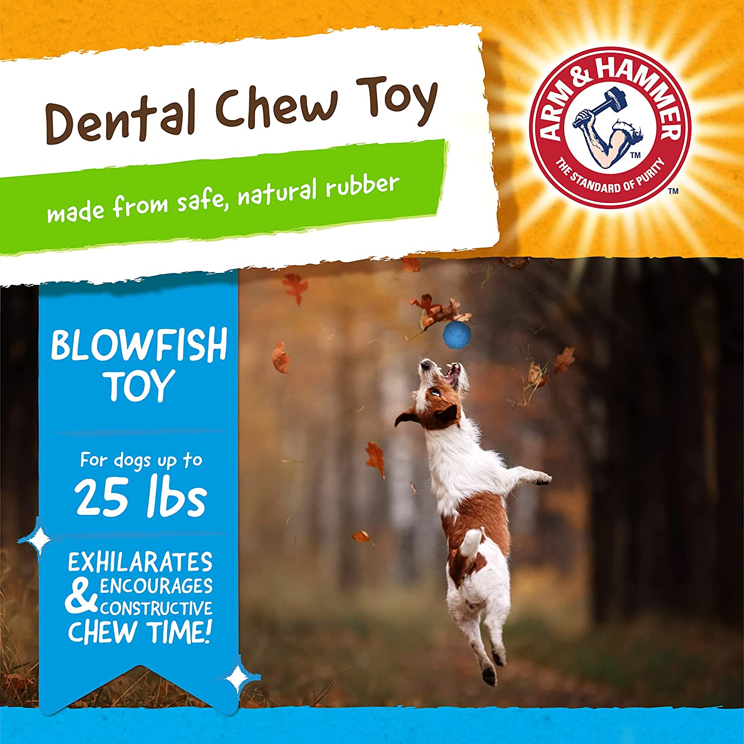 Arm & Hammer Super Treadz Blowfish Dental Toy for Dogs image number 2