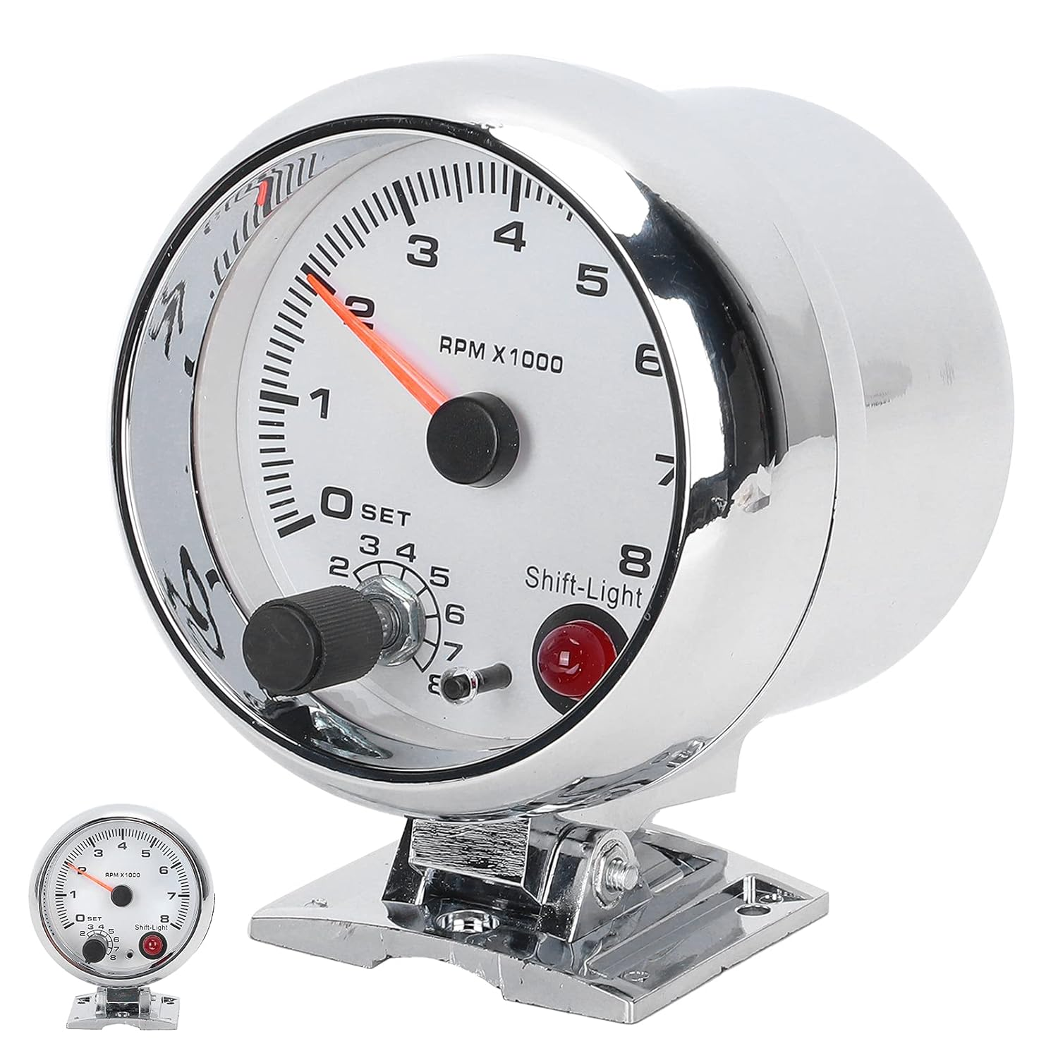 Tachometers Electrical Tachometer 3.75In 0‑8000 RPM 7 Color Background Lights for 4/6/8 Cylinder 12V Gasoline Powered Vehicles Tachometer Tachometer with Shift image number 4