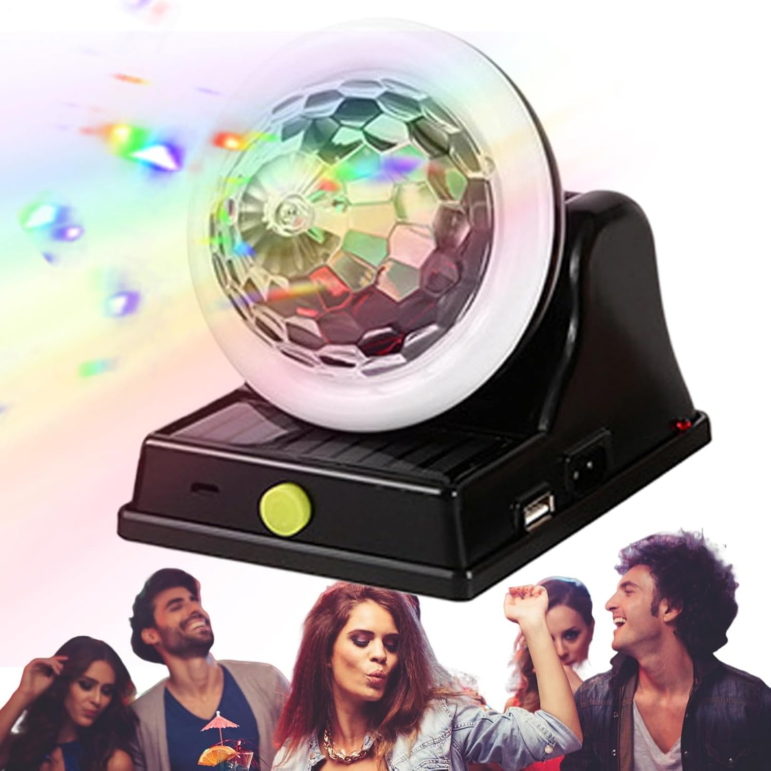 Solar Powered Disco Light &ndash; Creative Terrace Lamp, Outdoor Party Orb | Solar Charging RGB Globe, Colorful Ambient Lighting Unit, Decorative Sphere Fixture for Garden Wedding Lawn Decor Area image number 2