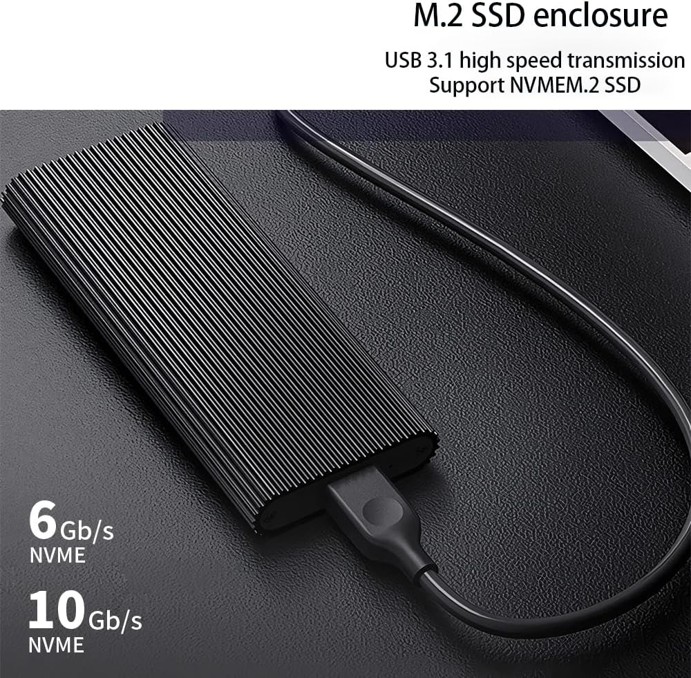 JESWO M.2 Nvme/Ngff SSD Enclosure 10Gbps USB 3.2 Gen 2 for M Key/ B Key/B+M Key Solid State Drive External Case Support 2230/2242 /2260/2280 Ssds image number 4