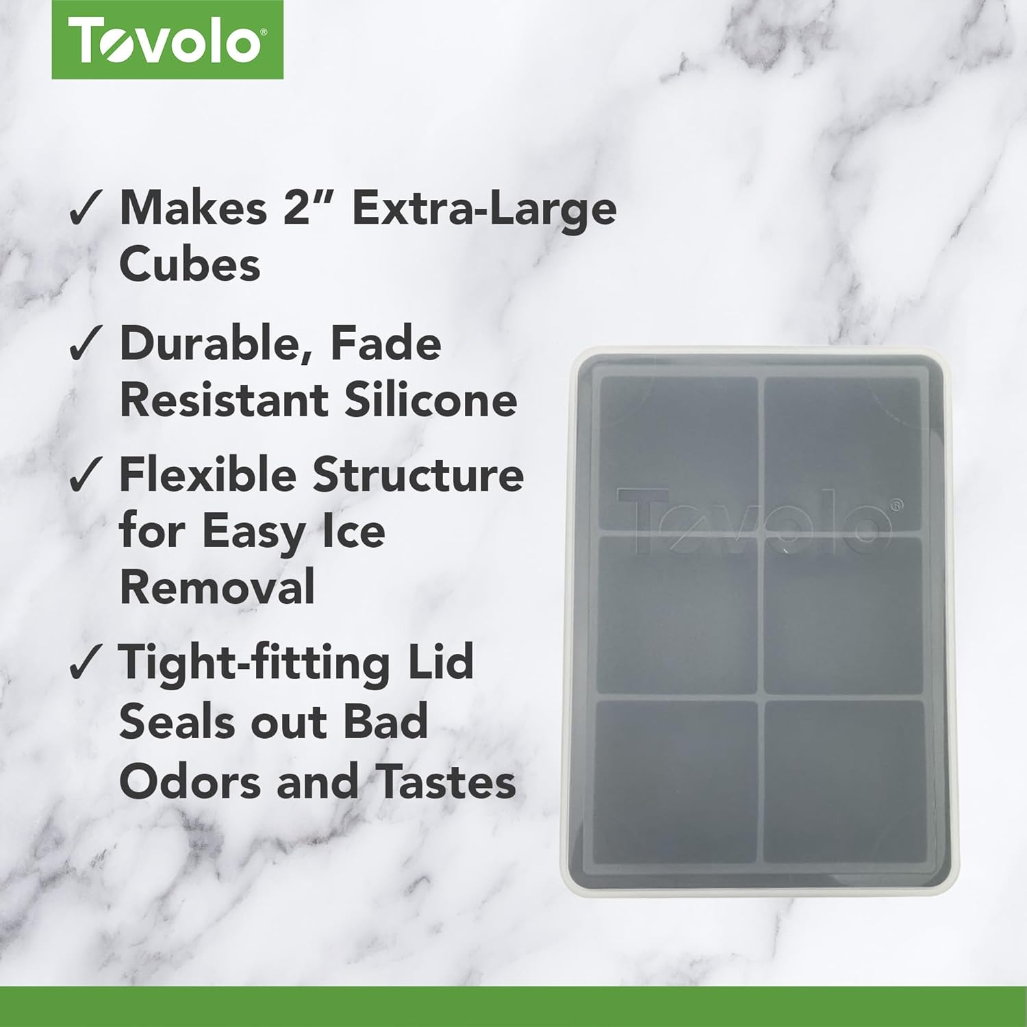 Tovolo King Cube Ice Tray W/Lid - Charcoal image number 5