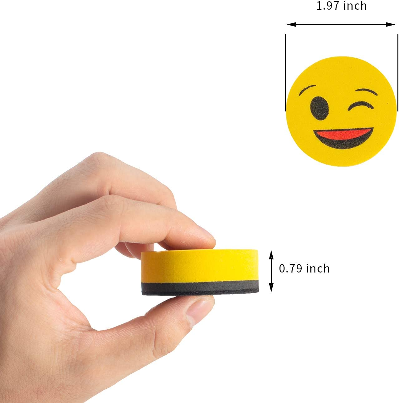 White Board Erasers for Kids Small Eraser Dry Erase White Board Cleaner Wiper Emotion Dry Erase Erasers for Kids Classroom Home and Office(12 Pack) image number 6