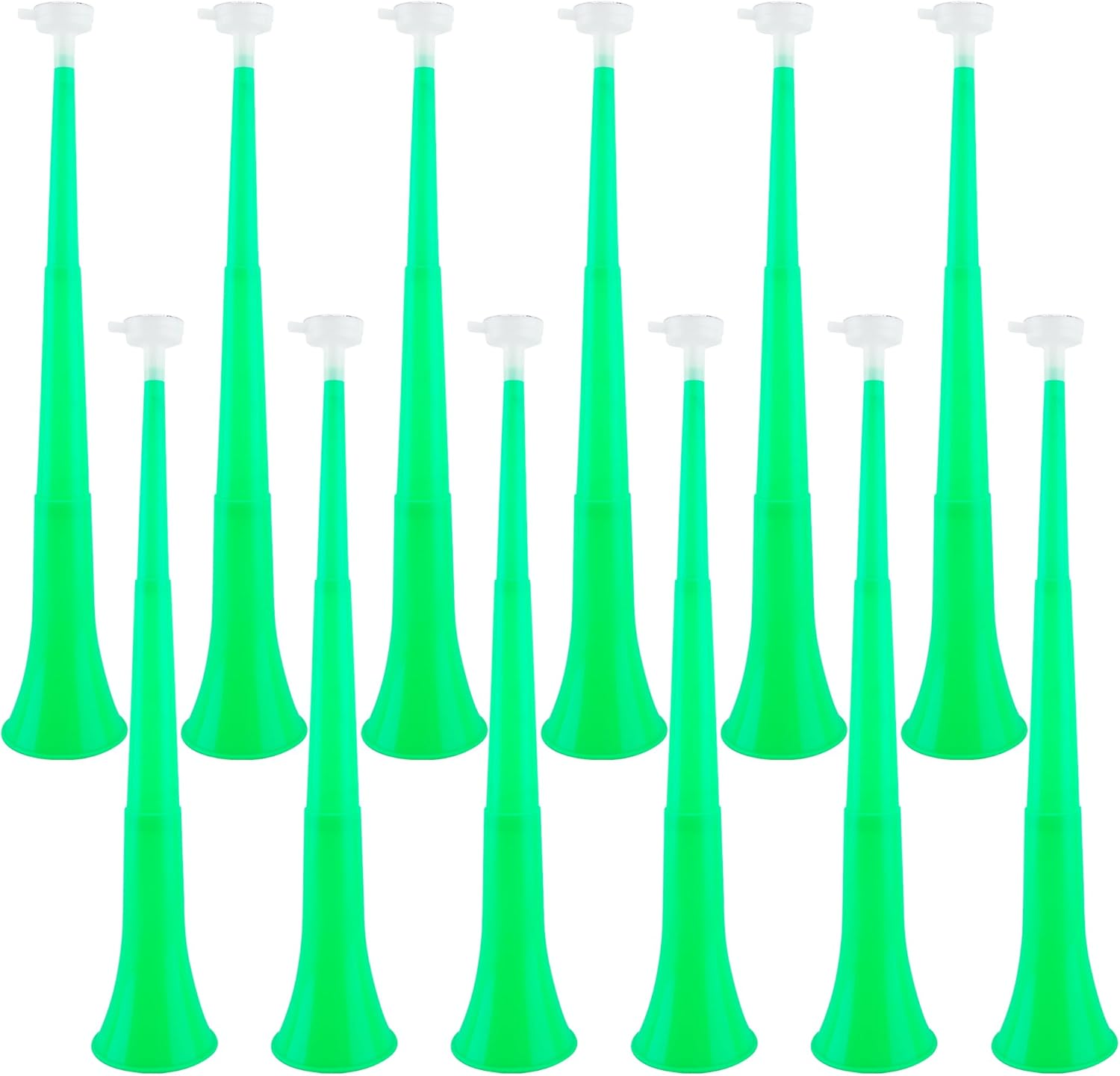 Hoarost 12 Pcs 24 Inch Collapsible Stadium Horn Vuvuzela Plastic Collapsible Cheering Trumpets Noisemakers Cheer Horn Blow Horn for Sporting Events Football Carnival Party Favors (Color Set 2)