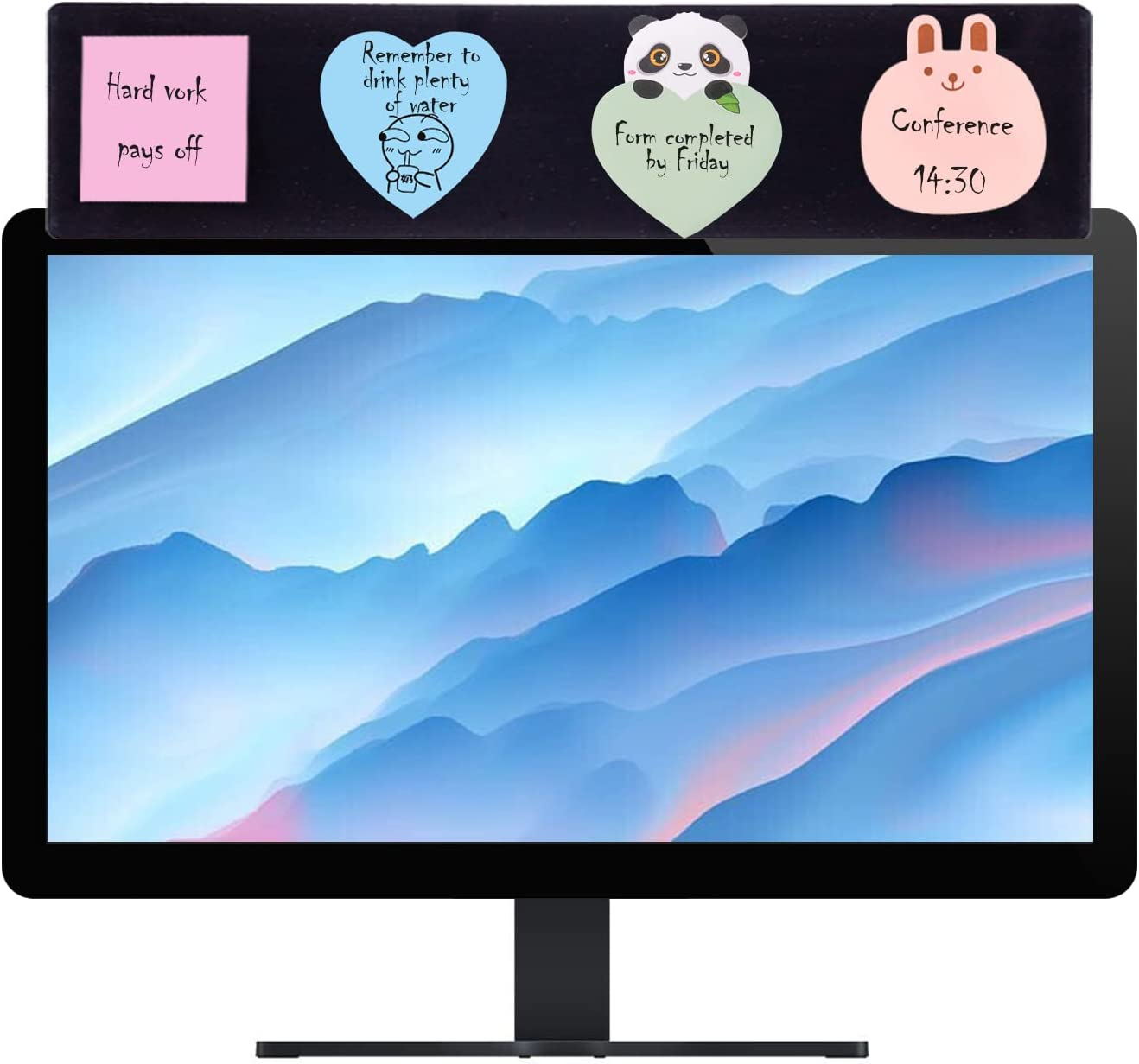 Monitor Memo Board Top Mount,Monitor Sticky Note Holder,Universal Transparent Sticky Notes Memo Pad,Sticky Boards,Message Board for Computer Monitors image number 4